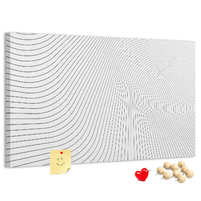 Kurk prikbord met een minimalistisch ontwerp van golvende lijnen