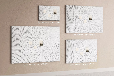 Kurk prikbord met een minimalistisch ontwerp van golvende lijnen
