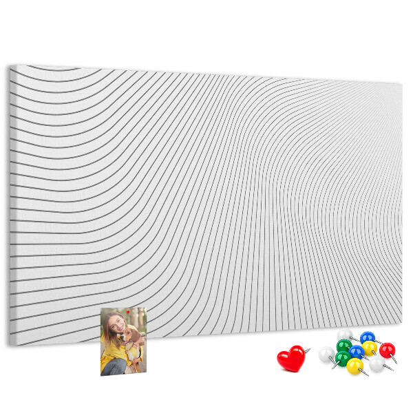 Kurk prikbord met een minimalistisch ontwerp van golvende lijnen