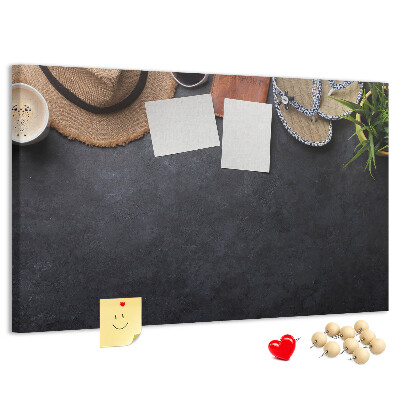 Kurk prikbord met zomerse stranddetails