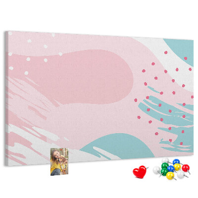 Kurkbord abstracte stippen in pastelkleuren
