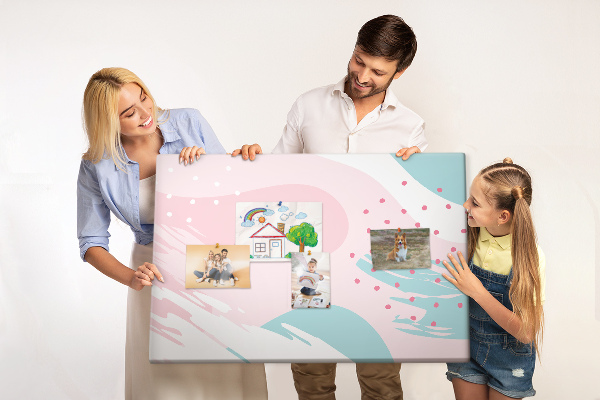 Kurkbord abstracte stippen in pastelkleuren