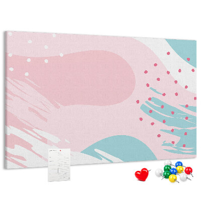 Kurkbord abstracte stippen in pastelkleuren