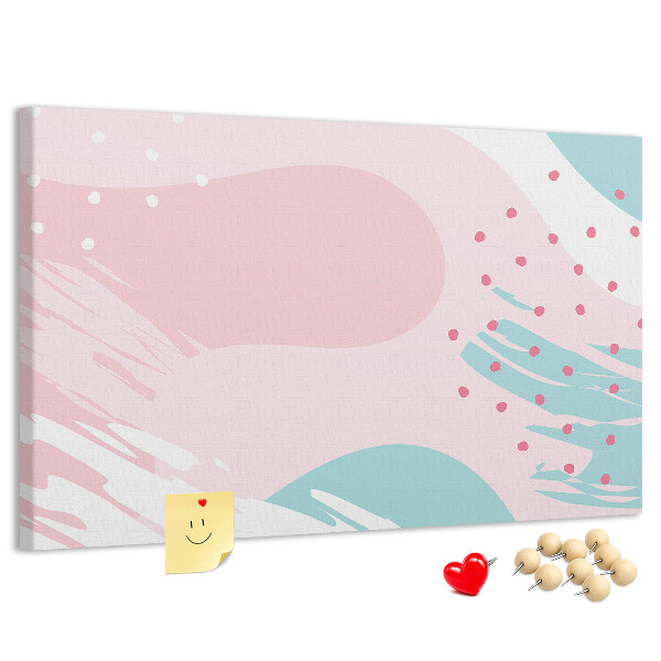 Kurkbord abstracte stippen in pastelkleuren