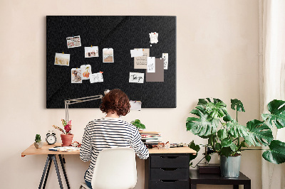 Prikbord zwart met gekleurde spelden