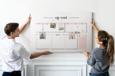 Kurk prikbord weekplanner met ruimte voor notities