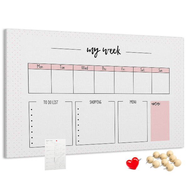 Kurk prikbord weekplanner met ruimte voor notities