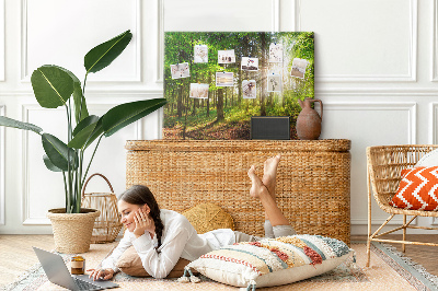 Kurkbord zonnestralen in het groene bos