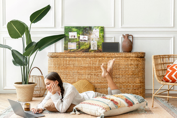 Kurkbord zonnestralen in het groene bos