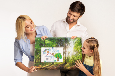 Kurkbord zonnestralen in het groene bos