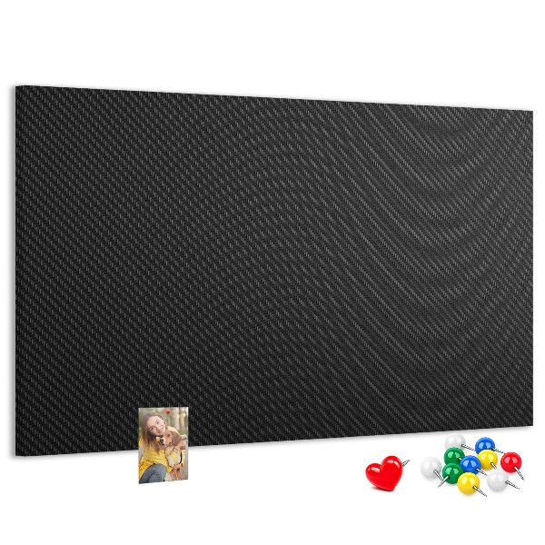 Prikbord zwarte stof met subtiel ruitpatroon