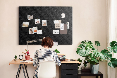 Prikbord zwarte stof met subtiel ruitpatroon