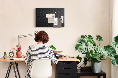 Prikbord zwarte stof met subtiel ruitpatroon