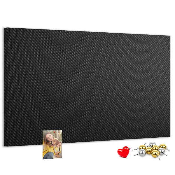 Prikbord zwarte stof met subtiel ruitpatroon