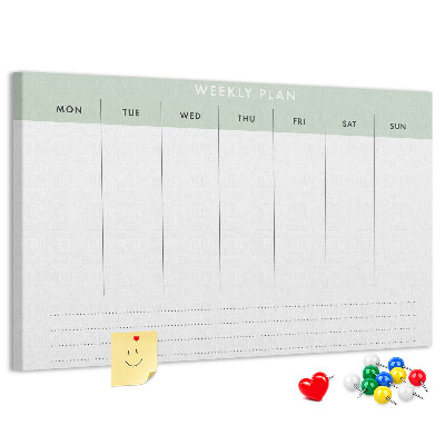 Prikbord weekplanning met duidelijke secties