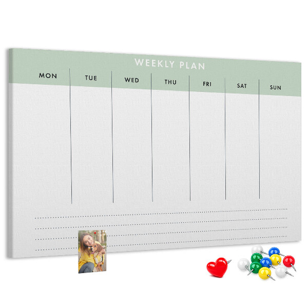 Prikbord weekplanning met duidelijke secties