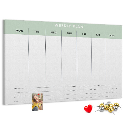 Prikbord weekplanning met duidelijke secties
