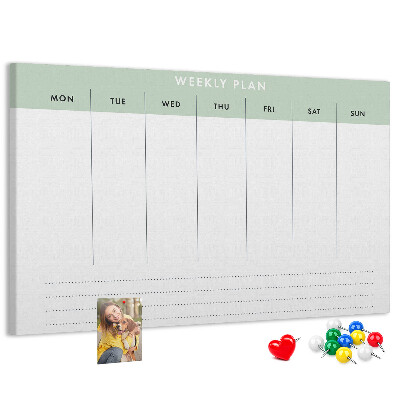 Prikbord weekplanning met duidelijke secties