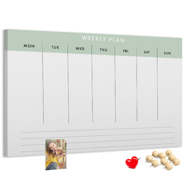 Prikbord weekplanning met duidelijke secties