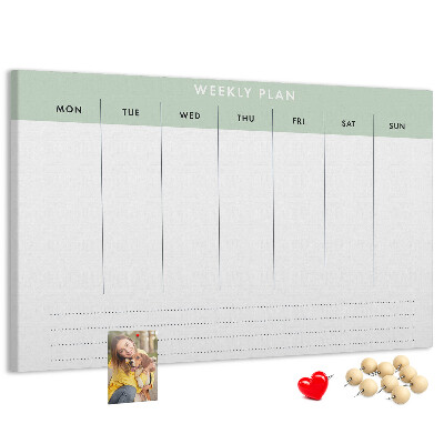 Prikbord weekplanning met duidelijke secties