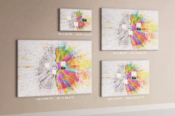 Kurk prikbord met een creatief ontwerp in kleur
