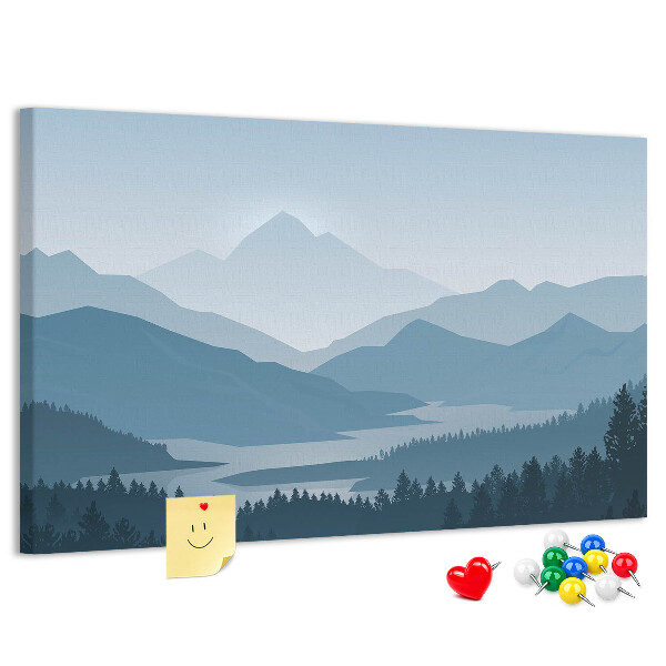 berglandschap in verschillende tinten blauw