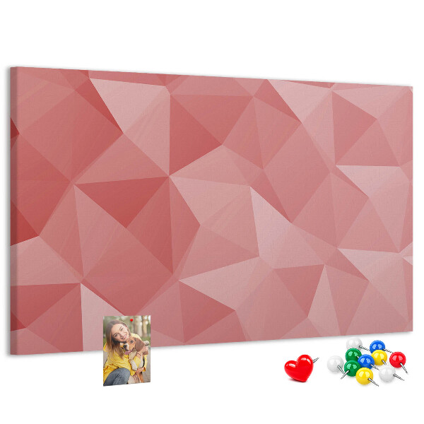 Prikbord geometrische vormen in roze en beige tinten