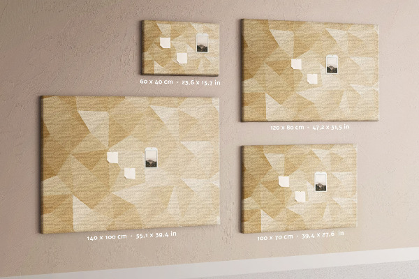 Kurk prikbord met abstract patroon in beigetinten