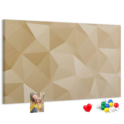 Kurk prikbord met abstract patroon in beigetinten