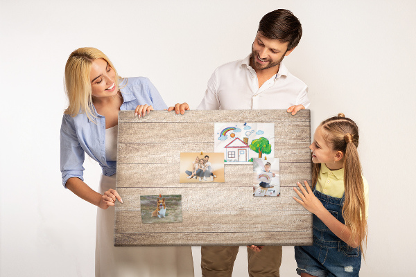 Kurkbord natuurlijk hout in warme tinten