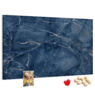 Prikbord marineblauw marmer met lichte aderen