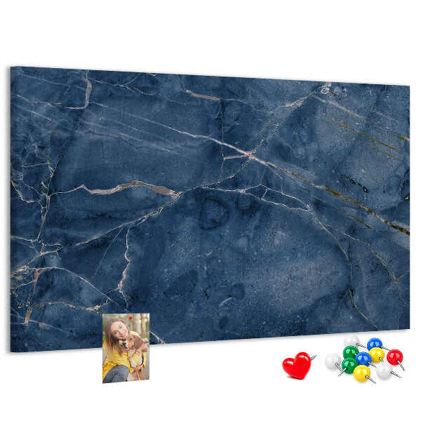 Prikbord marineblauw marmer met lichte aderen