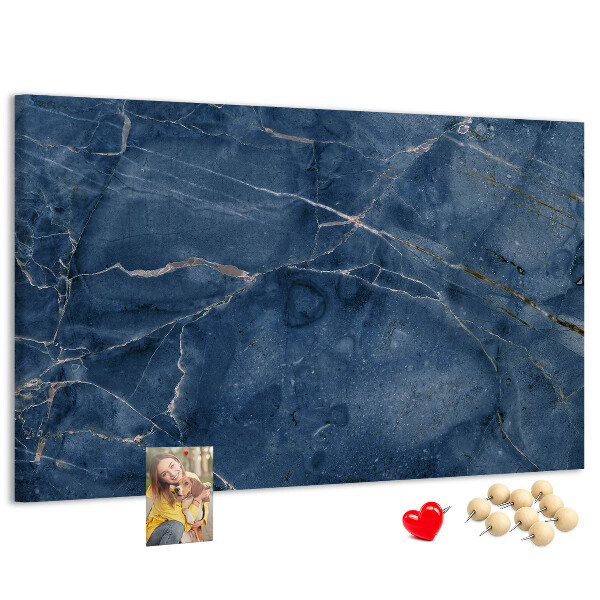 Prikbord marineblauw marmer met lichte aderen