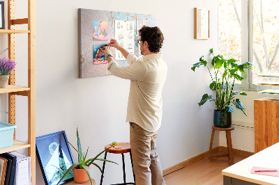 Kurk prikbord met abstract patroon in blauwe tinten