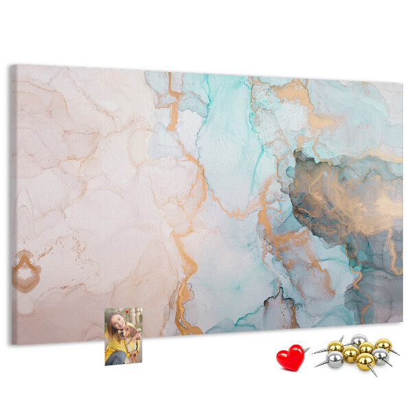 Kurk prikbord met abstract patroon in blauwe tinten
