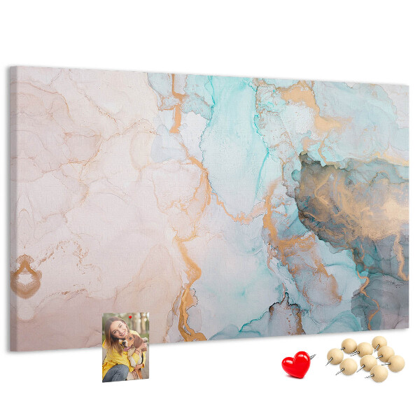 Kurk prikbord met abstract patroon in blauwe tinten