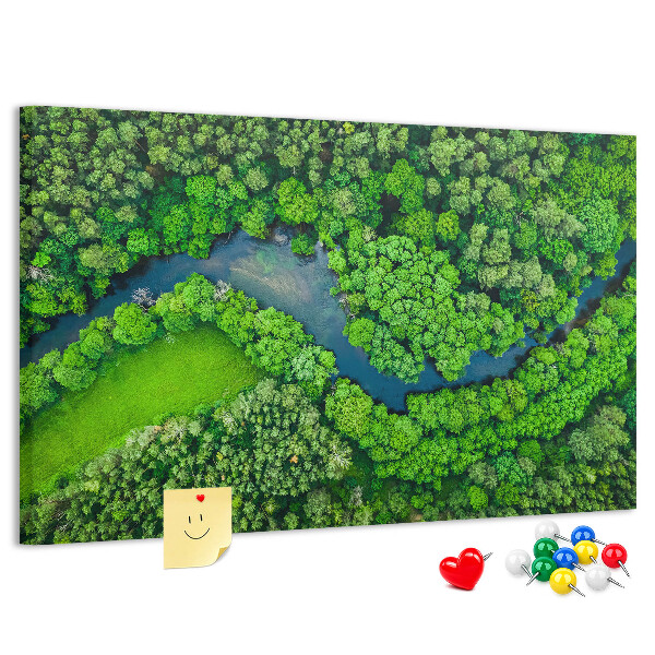 met een afbeelding van een groen landschap met een kronkelende rivier