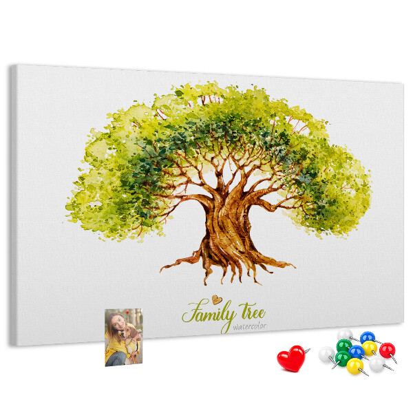 Prikbord aquarel stamboom met bladeren