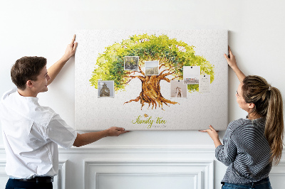Prikbord aquarel stamboom met bladeren