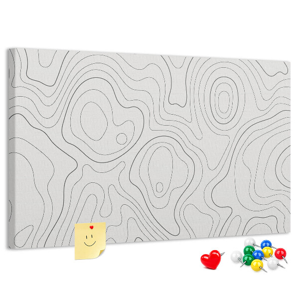 Kurk prikbord met abstracte lijncontouren
