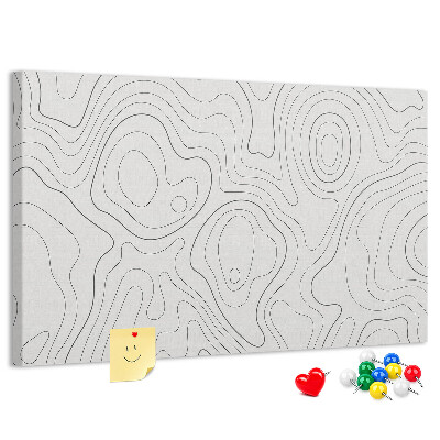 Kurk prikbord met abstracte lijncontouren