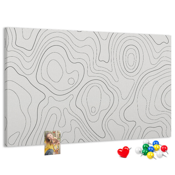 Kurk prikbord met abstracte lijncontouren
