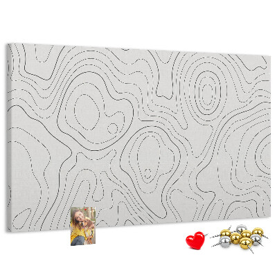 Kurk prikbord met abstracte lijncontouren