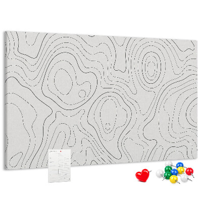 Kurk prikbord met abstracte lijncontouren