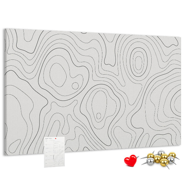 Kurk prikbord met abstracte lijncontouren