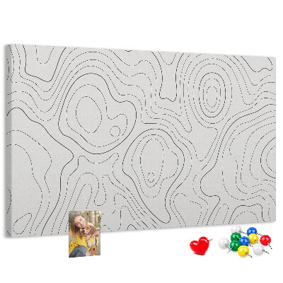 Kurk prikbord met abstracte lijncontouren