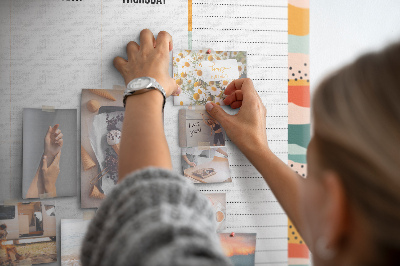 Kurkbord kleurrijke planner met weekindeling
