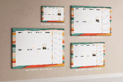 Kurkbord kleurrijke planner met weekindeling