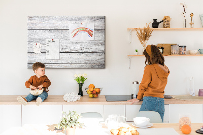Kurk prikbord rustiek hout met witte afwerking