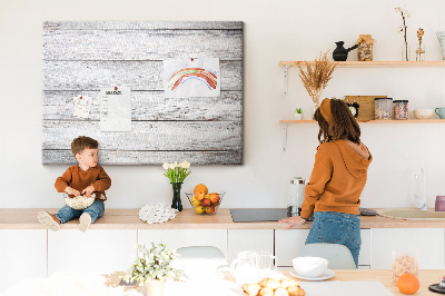 Kurk prikbord rustiek hout met witte afwerking